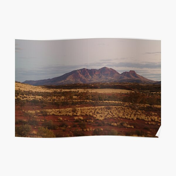 Joe Mortelliti Gallery - Purple tones, Mt Sonder, MacDonnell Ranges, Northern Territory, Australia. Poster