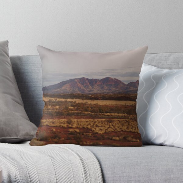 Joe Mortelliti Gallery - Purple tones, Mt Sonder, MacDonnell Ranges, Northern Territory, Australia. Throw Pillow