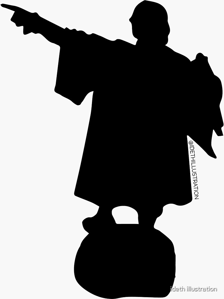 Pegatina con la obra «Barcelona, Cristobal Colón, Silhouette» de