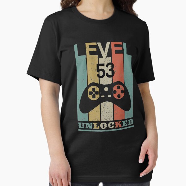 Vista previa del artículo con la obra « Nivel 53 desbloqueado, regalo del 53 aniversario, consola desbloqueada de nivel 53», diseñado y vendido por LEByasser.