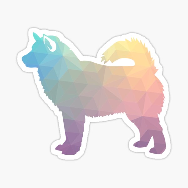 Alaskan Malamute Dog Geometric Pattern Silhouette Pastel Sticker