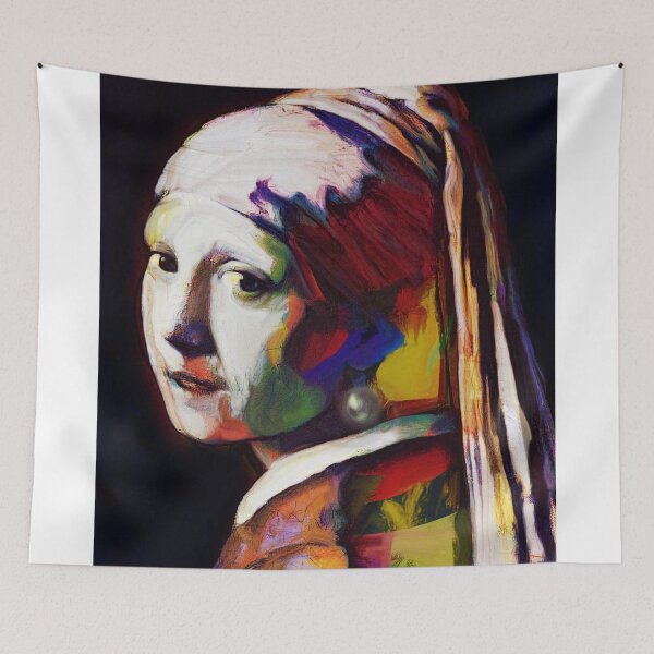 Item preview, Girl with the pearl goes modern designed and sold by Tisfraai.