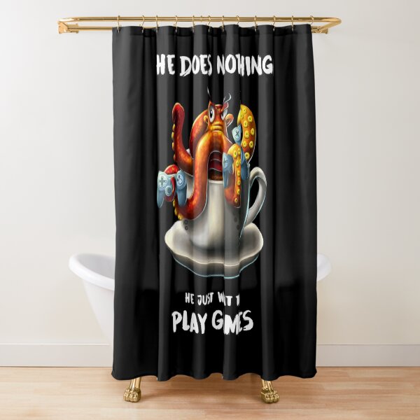 Video games | Octopus Gamer Gaming | Play gift idea Shower Curtain