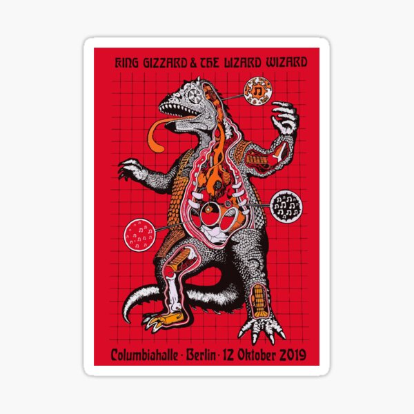 King Gizzard and The Lizard Wizard Berlin Gig Poster Sticker