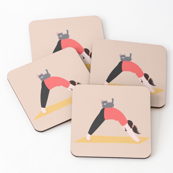 Item preview, morning yoga with my meow designed and sold by CricketDoodles.