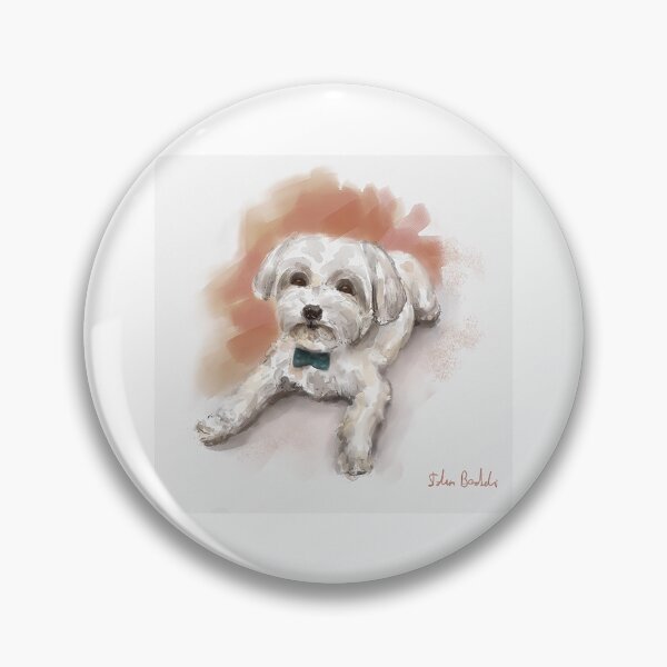 Item preview, Maltese Dog T-ShirtCute Watercolor Drawing of Maltese, Orange Background designed and sold by BloomJacob.