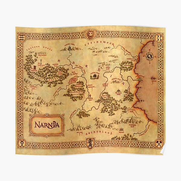 Map Of Narnia The Lion The Witch And The Wardrobe Map Of Narnia" Poster By Thedevil99 | Redbubble