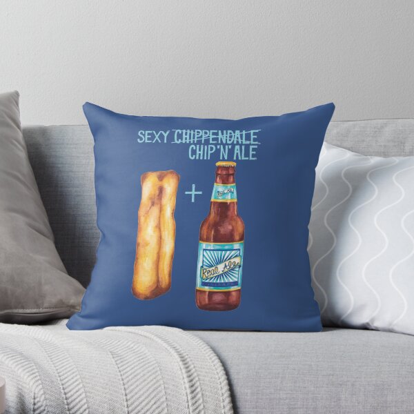 Cute Food Pun - Sexy Chip 'N" Ale Throw Pillow