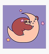 Sleeping Moon Sloth Photographic Print