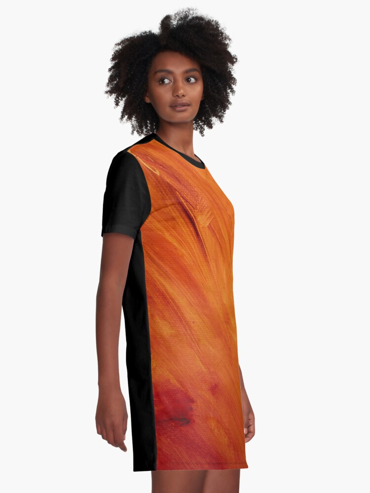 Alternate view of Orange Texture Graphic T-Shirt Dress