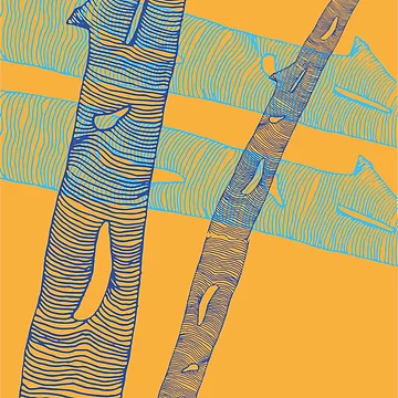 Artwork thumbnail, Overlapping Tree Trunks  by The B  Shop