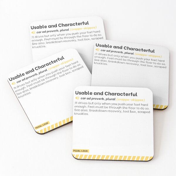 Item preview, Usable and Characterful funny, classified ad, car buying proverbs defined designed and sold by PedalLoud.