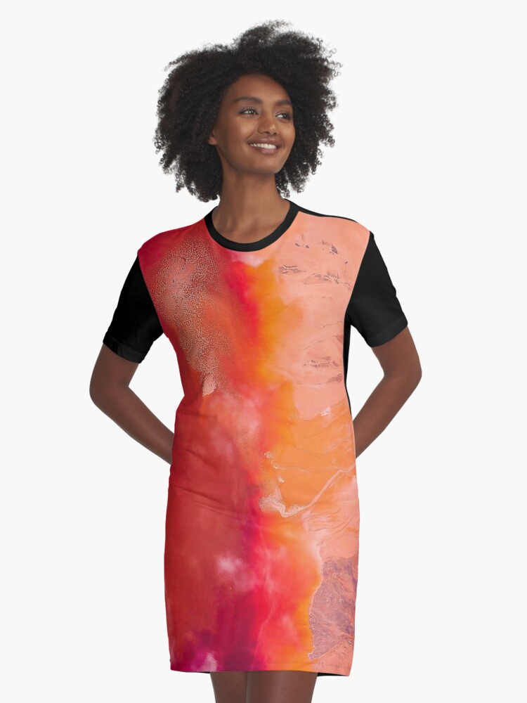 Graphic T-Shirt Dress, Red Paint Texture designed and sold by Claudiocmb