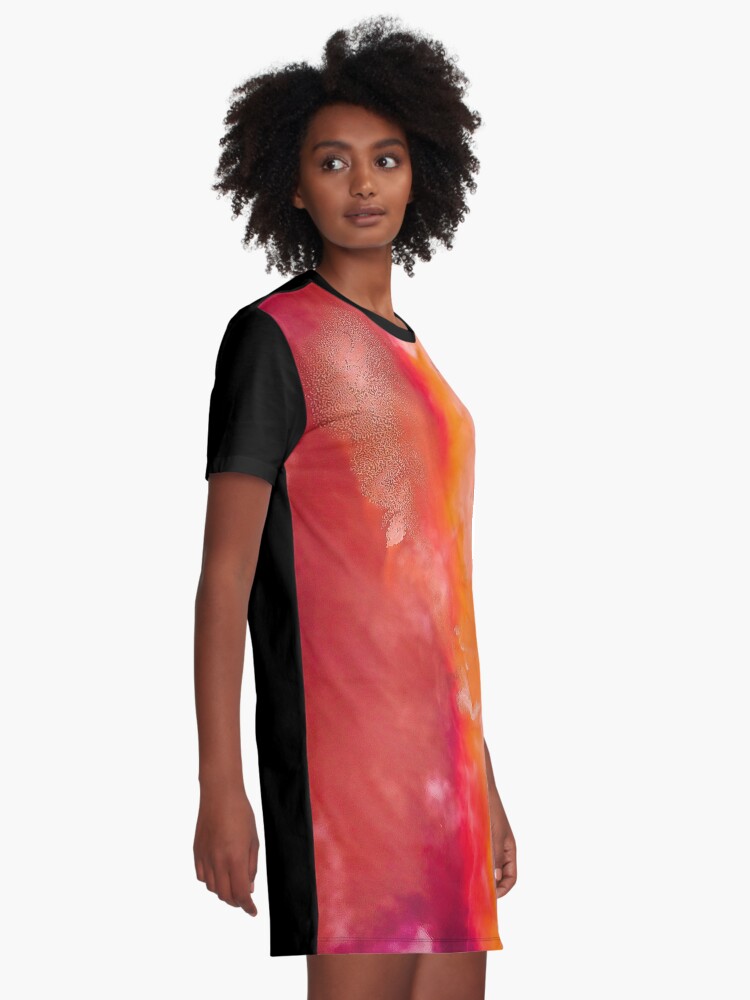 Alternate view of Red Paint Texture Graphic T-Shirt Dress