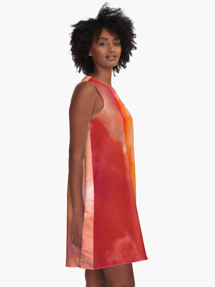 Alternate view of Red Paint Texture A-Line Dress
