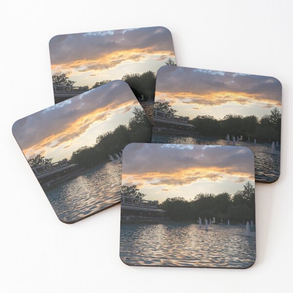 Item preview, Dancing Jets and Waterfront Restaurant - Plovdiv Singing Fountains at Sunset designed and sold by Georgia Mizuleva.
