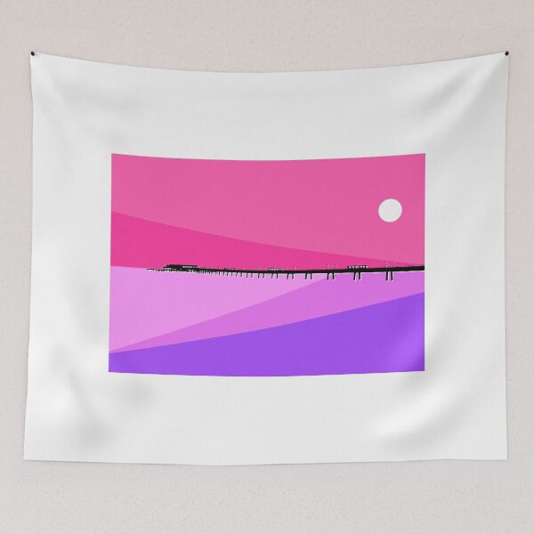 Item preview, Deal Pier Seafront, Kent, Sunset Pink and Purple designed and sold by OneThreeSix.