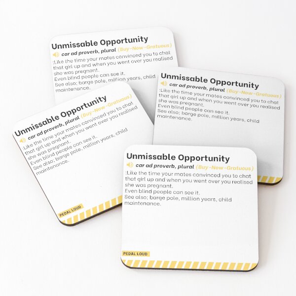 Item preview, Unmissable Opportunity - funny, classified ad, car buying proverbs defined designed and sold by PedalLoud.