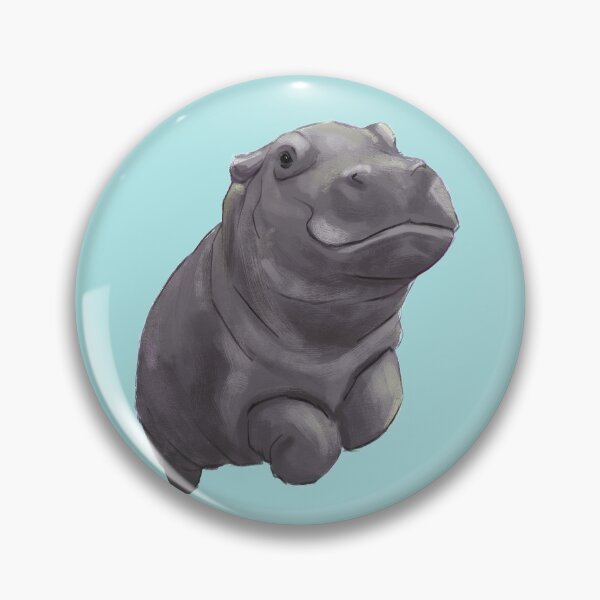 Item preview, Cute Painted Baby Hippo Swimming - Digital Painting designed and sold by stilo29.