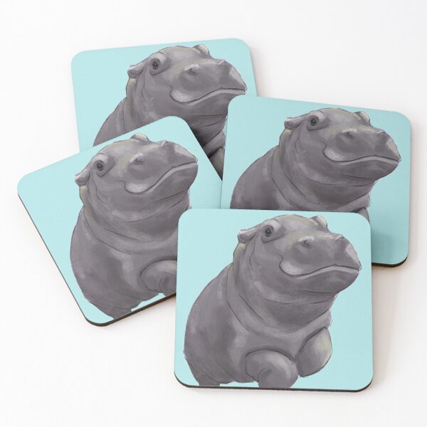 Item preview, Cute Painted Baby Hippo Swimming - Digital Painting designed and sold by stilo29.