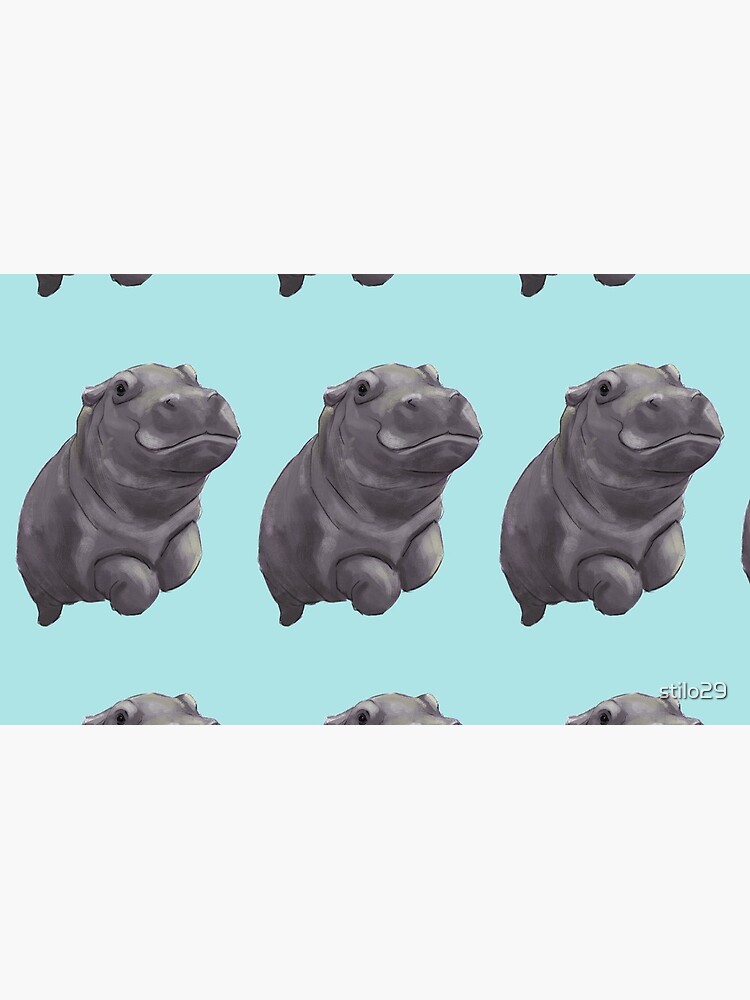 Aperçu 4 sur 4. Mug à café avec l'œuvre Mignon bébé hippopotame peint natation - peinture numérique créée et vendue par stilo29.