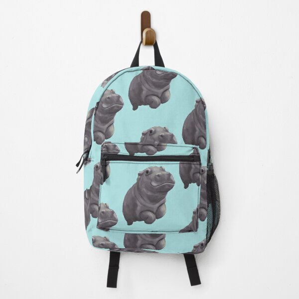 Cute Painted Baby Hippo Swimming - Digital Painting Backpack
