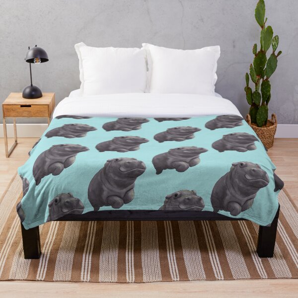 Aperçu de l'œuvre Mignon bébé hippopotame peint natation - peinture numérique créée et vendue par stilo29.