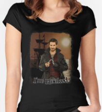 Captain Hook "I'm Hooked" Comic Design Women's Fitted Scoop T-Shirt