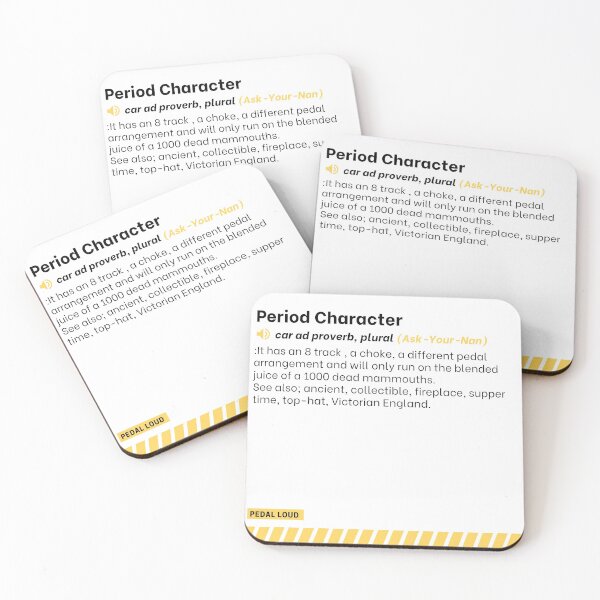 Item preview, Period Character - funny, classified ad, car buying proverbs defined designed and sold by PedalLoud.