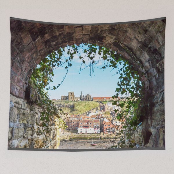 Item preview, Whitby Abbey And Church Through The Keyhole Tunnel designed and sold by Paul Thompson Photography.