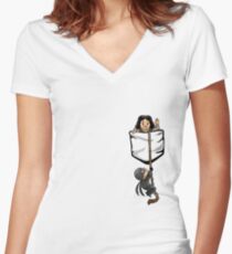 Dread Pocket Roberts Women's Fitted V-Neck T-Shirt