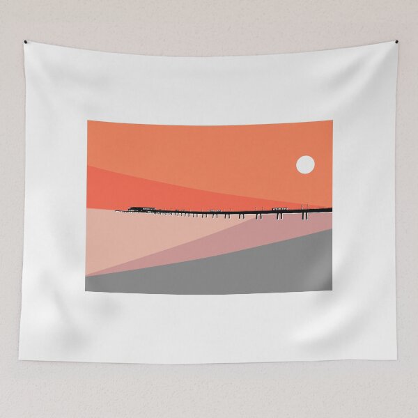 Item preview, Deal Pier Seafront, Kent, Sun Rise, Orange and Grey designed and sold by OneThreeSix.