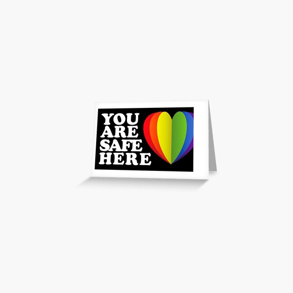 LGBTQ Sign Safe Space Ally Flag Greeting Card