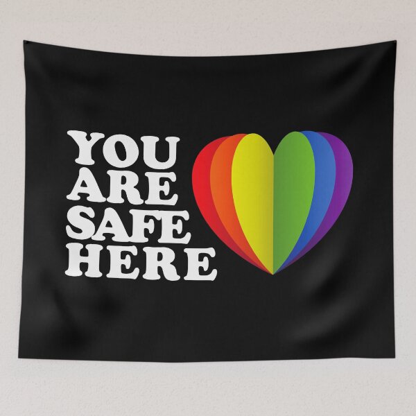 Item preview, LGBTQ Sign Safe Space Ally Flag designed and sold by aronia.