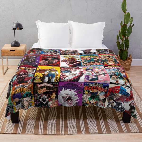 My hero academia Cover Collage Throw Blanket