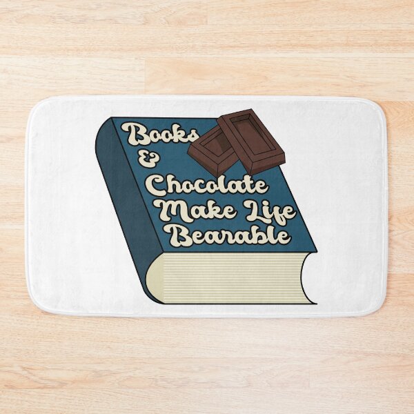 Item preview, Books and Chocolate Make Life Bearable - Book-lover's  designed and sold by Happy Puppy Print On Demand.