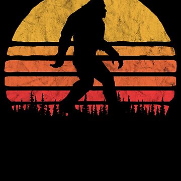 Artwork thumbnail, Retro Bigfoot Silhouette Sun Vintage  - Believe! by giantstepdesign