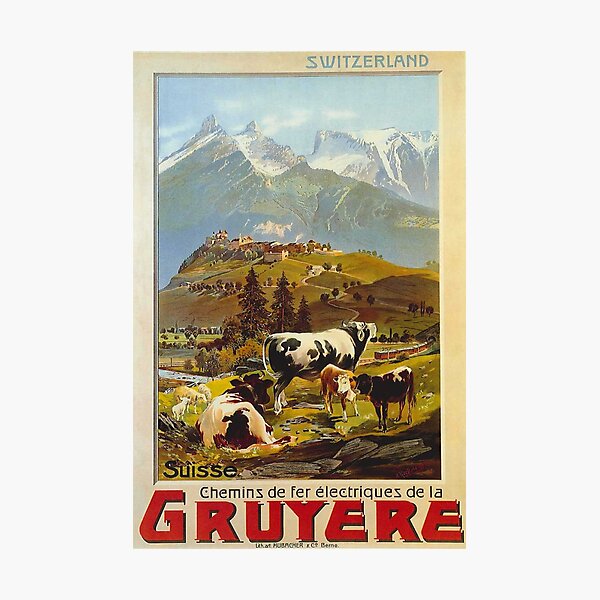 Item preview, Gruyere 1906 Vintage Switzerland Poster Vintage Swiss designed and sold by cutesy.