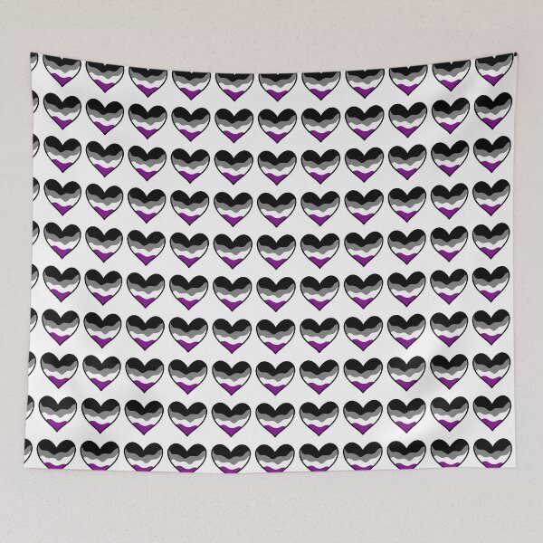 Item preview, Colourful Psychedelic Stripy Hearts || LGBTQ+ (Asexuality) designed and sold by Moka898.