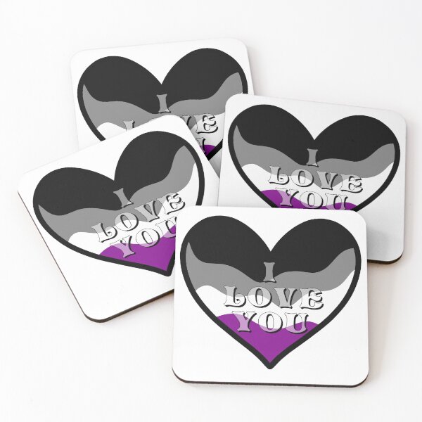 Item preview, Colourful Psychedelic Stripy Hearts - I Love You || LGBTQ+ (Asexuality) designed and sold by Moka898.