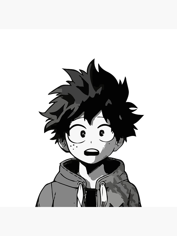 "Izuku Midoriya (Deku) B&W" Poster By Kura97 | Redbubble