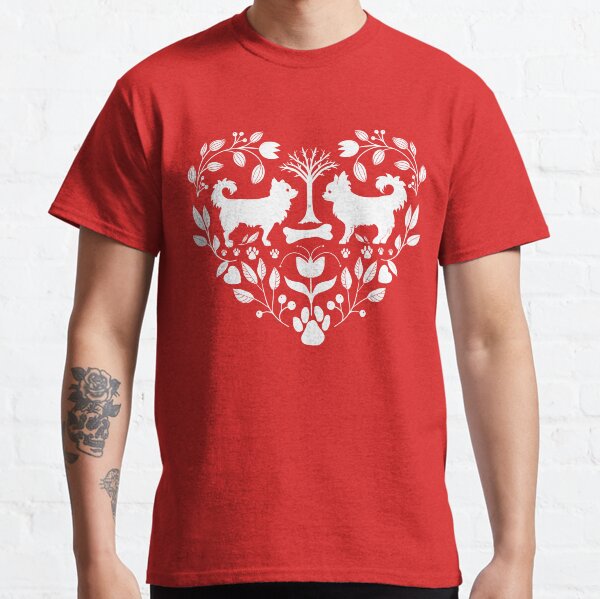 Chihuahua Folk Art Black and White Classic T-Shirt