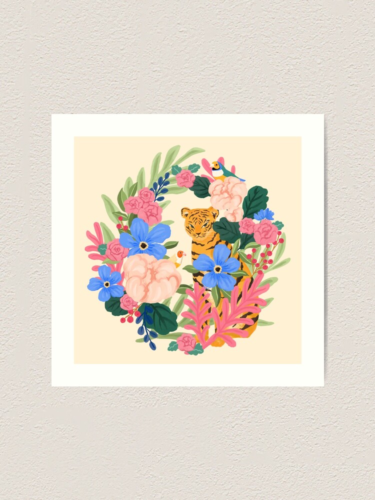 Alternate view of Botanical Tiger Art Print