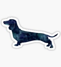 Dachshund Dog Black Watercolor Silhouette Sticker