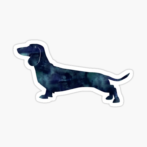 Dachshund Dog Black Watercolor Silhouette Sticker