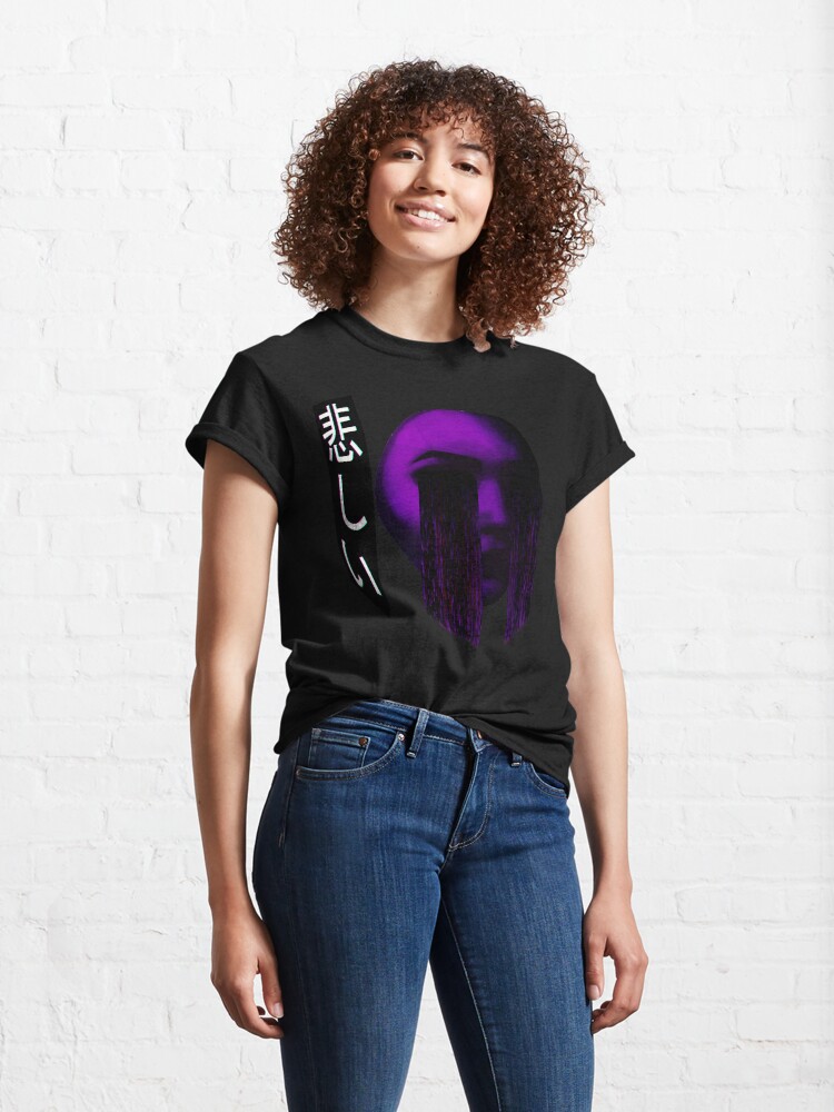 Alternate view of Sad Japanese Aesthetic - Vaporwave Sadness Classic T-Shirt