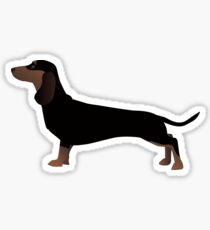 Dackel Dog Basic Rasse Silhouette Sticker