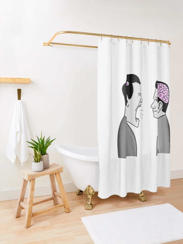 Groovy Decor Shower Curtain, Guy Meme Face Laughing Gestures Human  Expression Humor Modern Illustration, Fabric Bathroom Set with Hooks, 69W X  70L