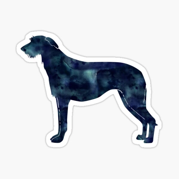 Scottish Deerhound Black Watercolor Silhouette Sticker