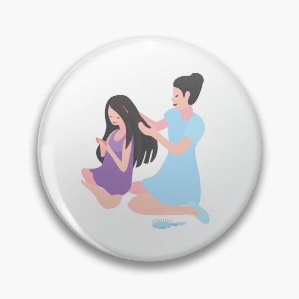 Item preview, Mother and daughter girl doing hairstyle. Flat style character vector illustration isolated on white background. Mother's Day Related Activities designed and sold by mlanaa.